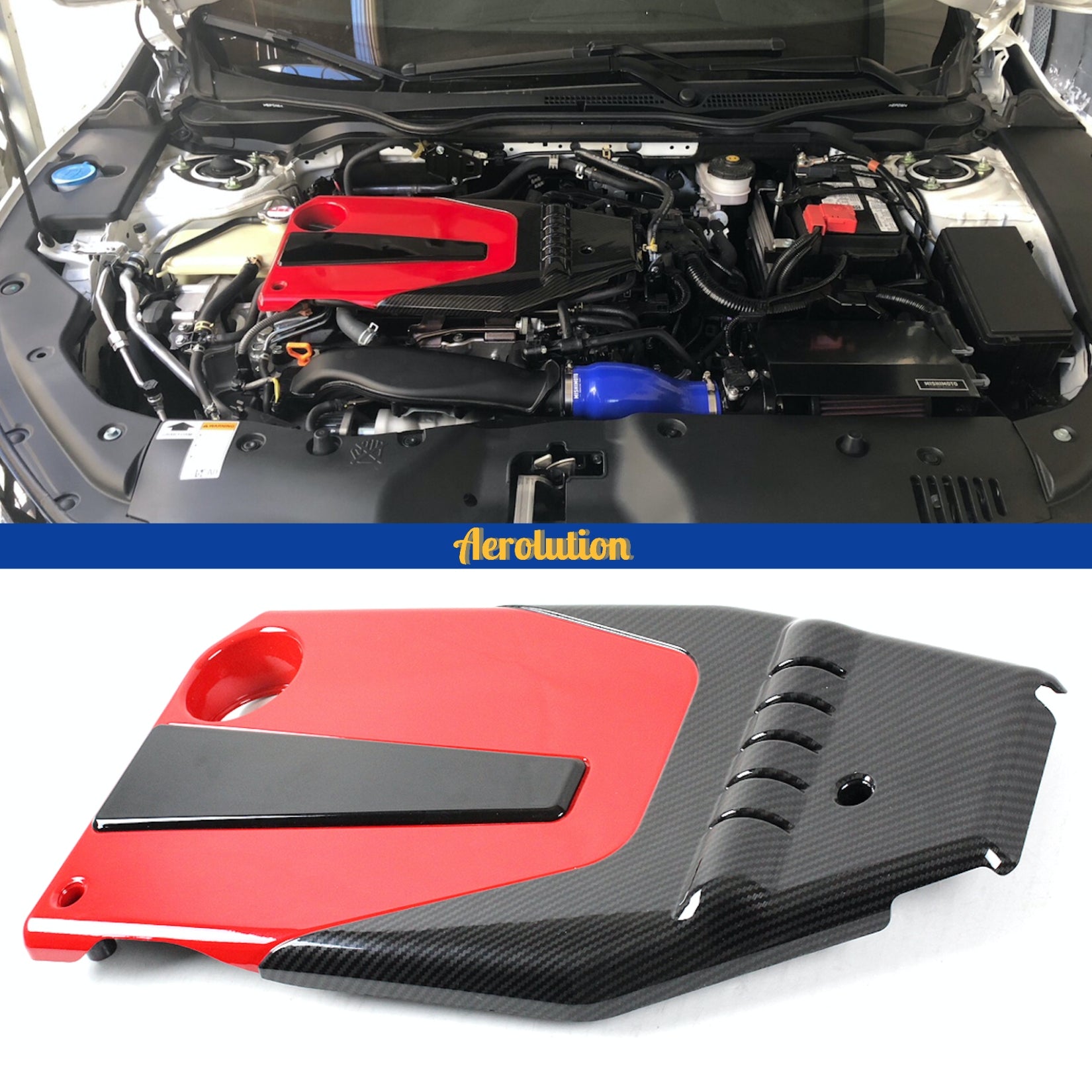 20162021 Honda Civic Engine Cover TR Style Aerolution Motorsports