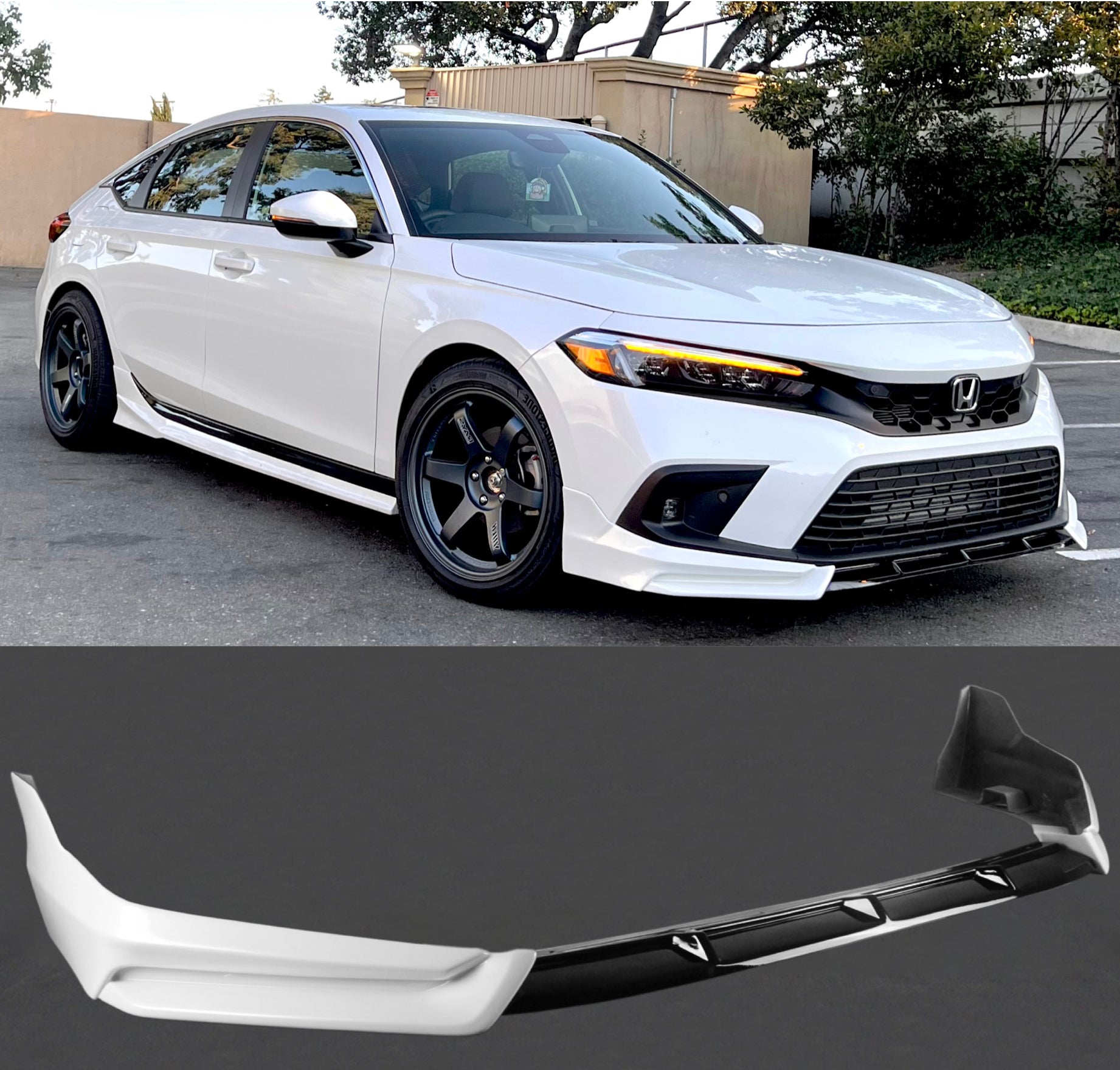 thumbnail image 2 of Give Your 2021-2022 Honda Accord A Fresh New Look With This ACR-style Pearl White Front Bumper Lip Splitter Kit. It Comes With 5 Pieces And All The Mounting Hardware, Giving Your Ride A Meaner, More Custom Stance. 2 of 4