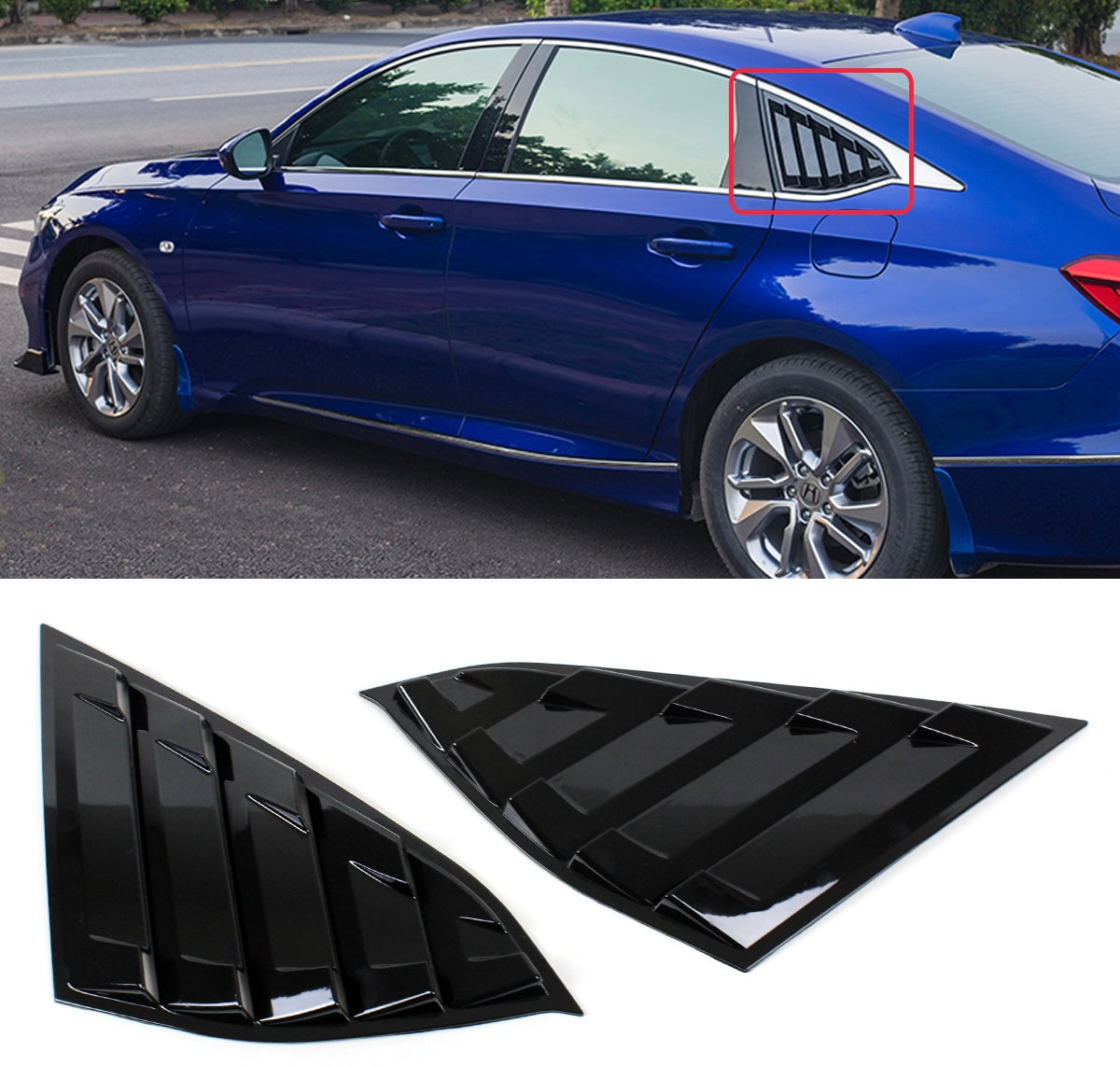 20182022 Honda Acoord Quarter Panel Rear Side Window Louver Kit