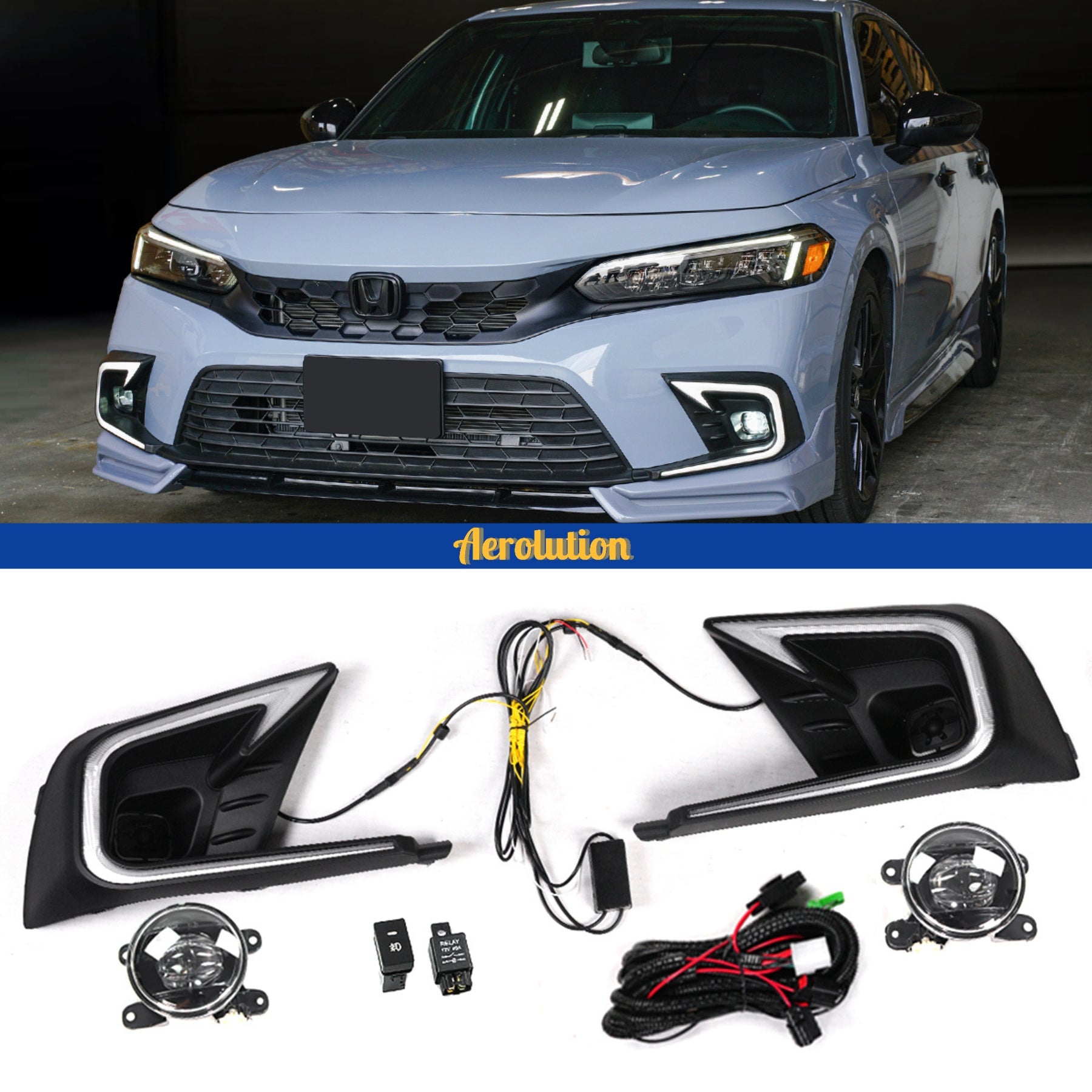 20222024 Honda Civic Fog Lights Kit V3 Aerolution Aerolution