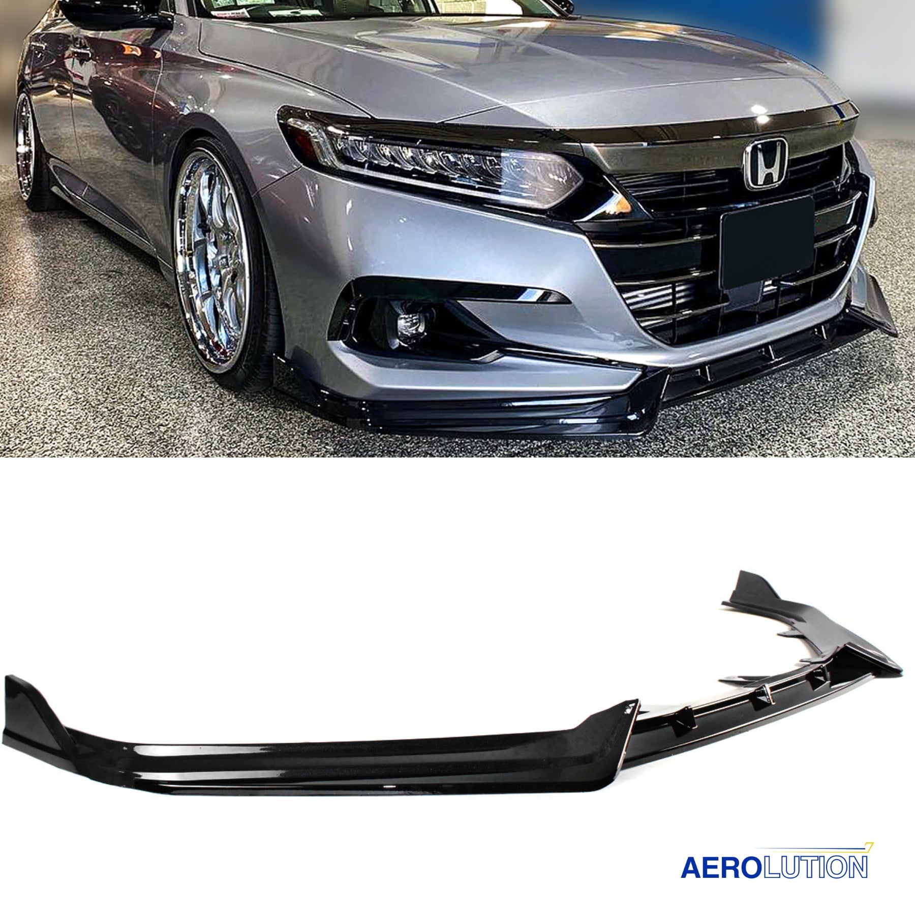 thumbnail image 2 of HHENGYISOUL JDM V1 Style Front Bumper Lip – 4pc Gloss Black – 11th Gen Honda Accord 2023-2025 2 of 3