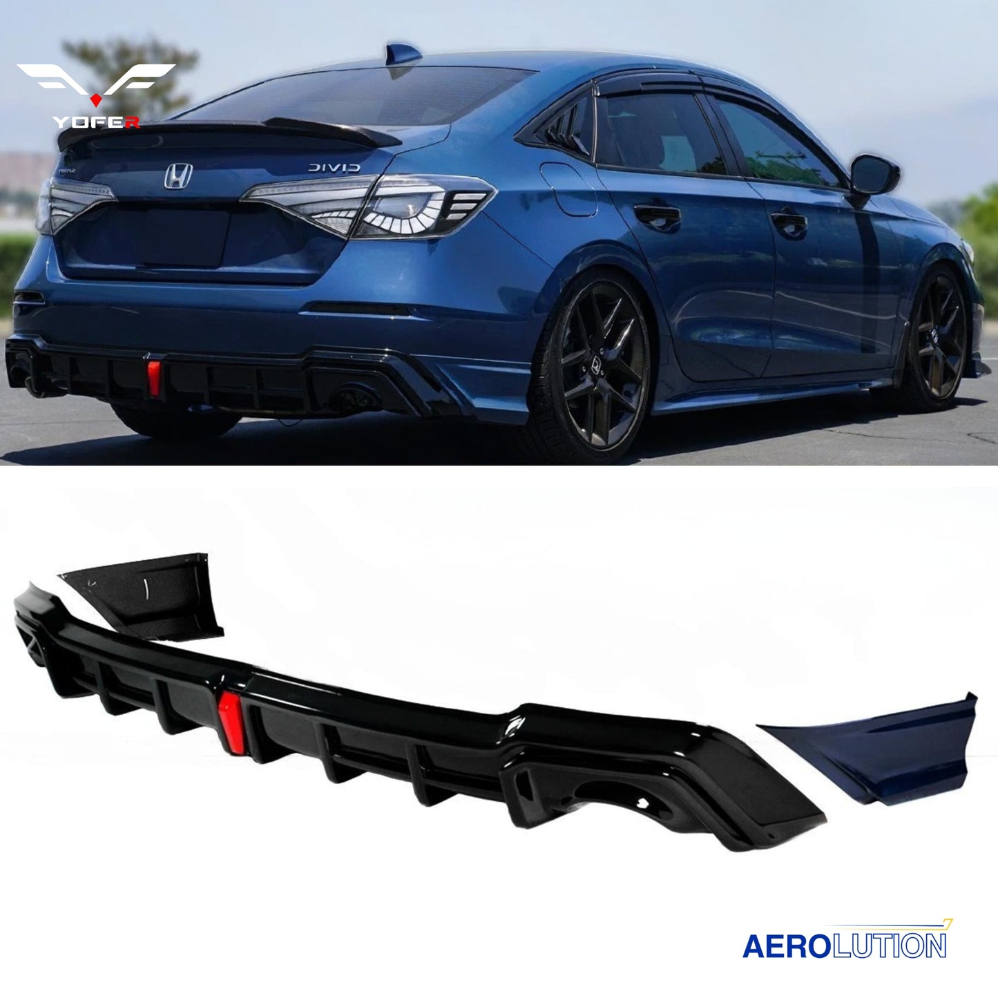 Yofer Design V2 LED Rear Diffuser [CIVIC 11TH]