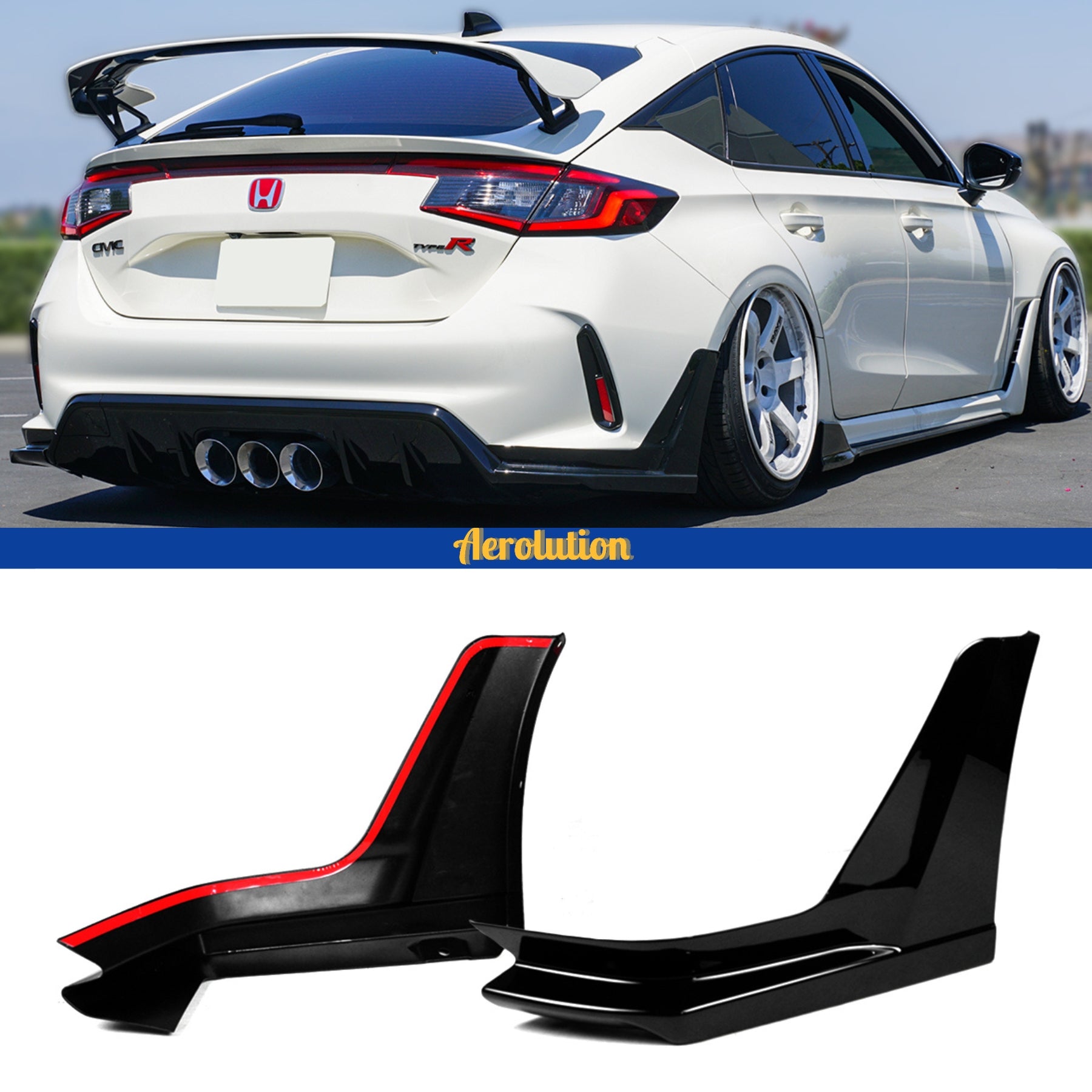 MUGEN TYPE R REAR UNDER SPOILER FL-5用 2023-2025 Civic Type-R FL5 Mugen style Rear Under Spoiler