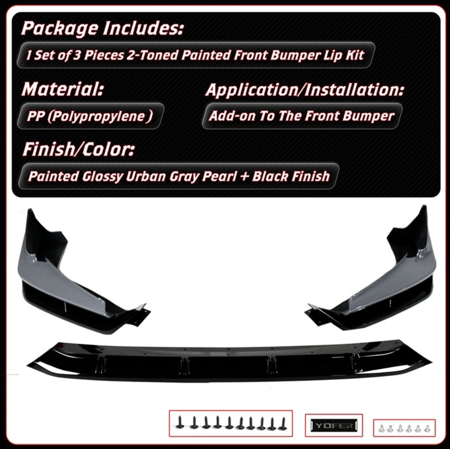 Yofer Design V2 Front Lip Kit [CIVIC 2025-2026]