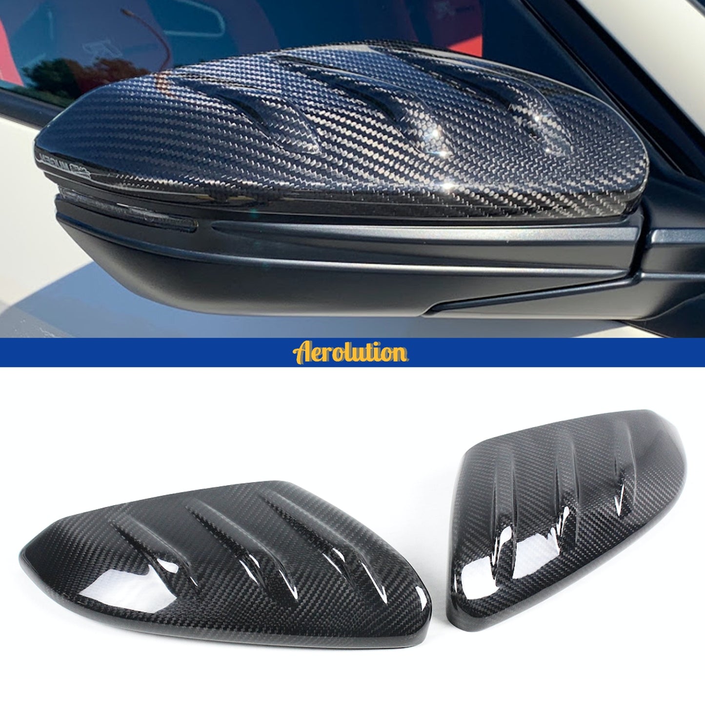 Mugen Style Carbon Fiber Mirror Caps [CIVIC 2016-2021]