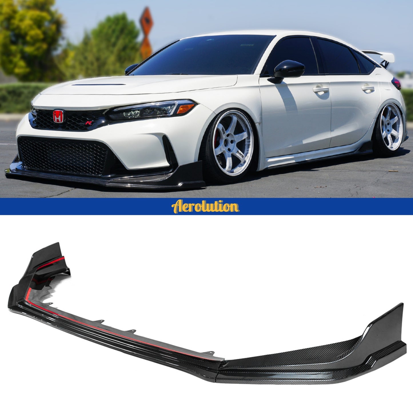 Aerolution M&M Style Carbon Fiber Front Lip [CIVIC FL5]