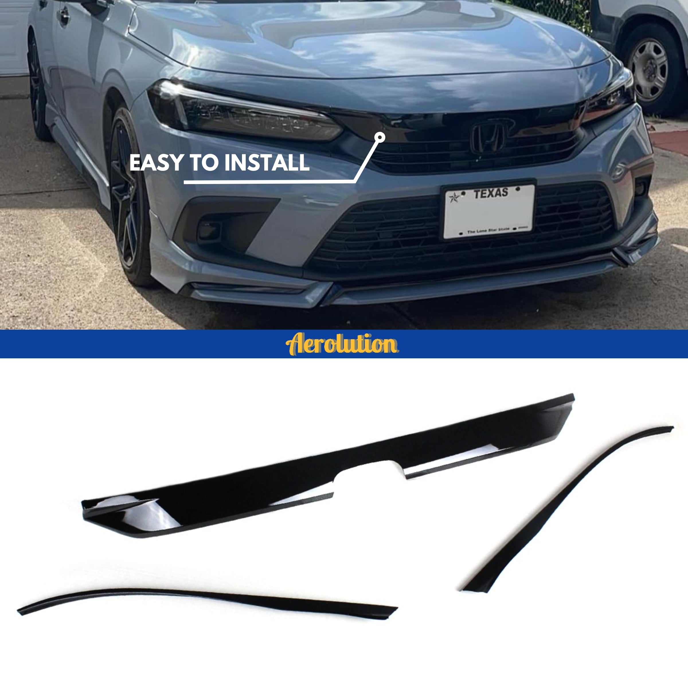 2022 2024 Honda Civic Front Grill Bumper Trim Cover Aerolution Aerolution Motorsports