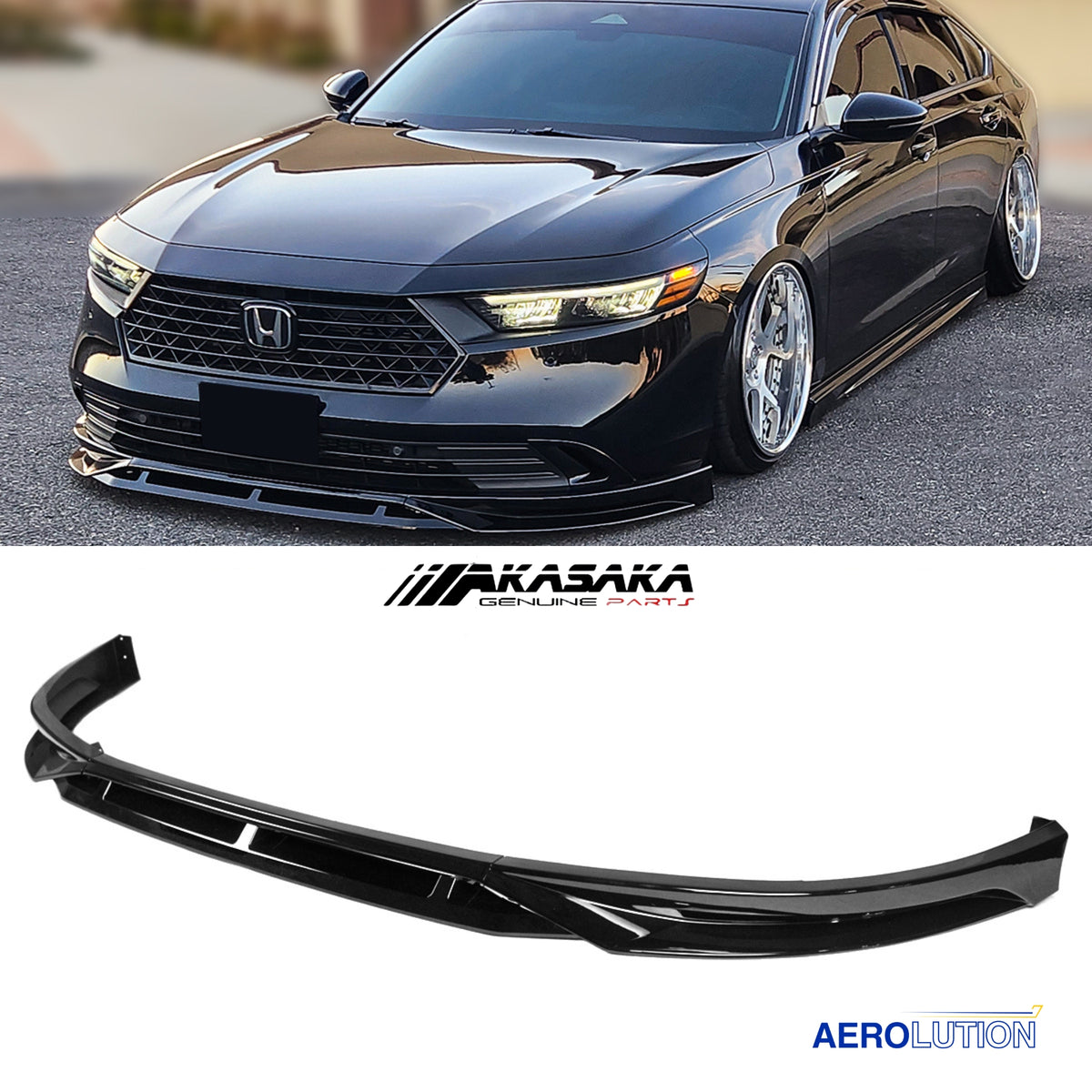 4-Piece Gloss Black Front Bumper Lip Splitter For 11th Gen 2023-2025 Honda Accord – JDM V1 Style, HHENGYISOUL