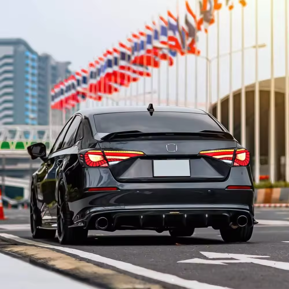 Fit For 13-15 Honda Civic 4dr Sedan Black L.E.D Tail Lights 4 PCS - Foto 7