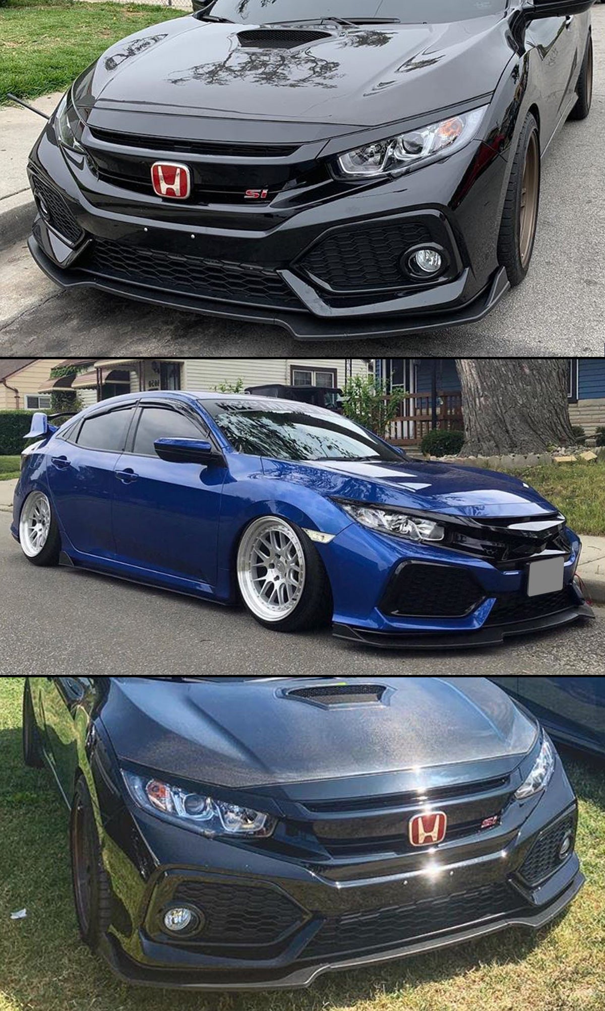 2016-2021 Honda Civic Type R Style Front Lip (Hatchback/Sedan/Si/Coupe ...