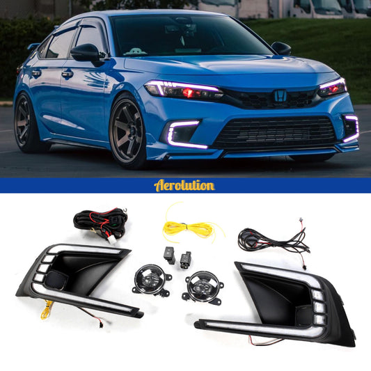 C-Shape Sequential Entire Front Fog Lights Kit [CIVIC 11TH]