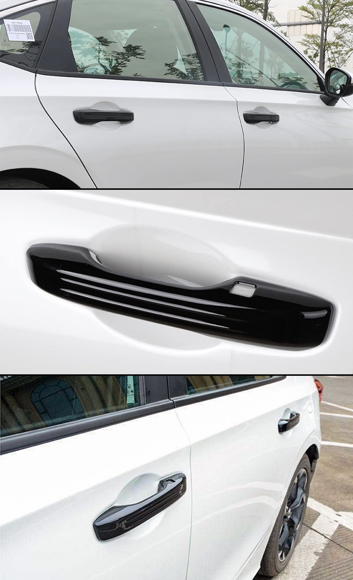 Gloss Black Door Handle Covers For Honda Civic 2006-2011 & Pilot 2009-2015, Set