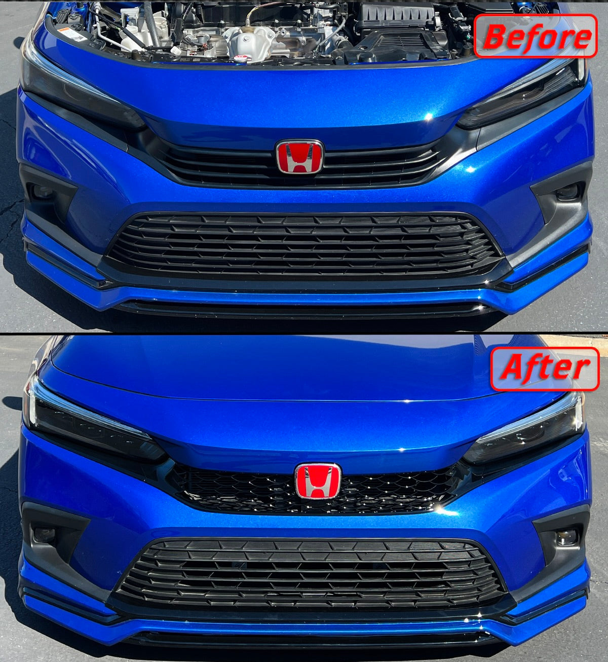 2022-23 Honda Civic Type-R Style Upper Front Bumper Grille (Sedan ...