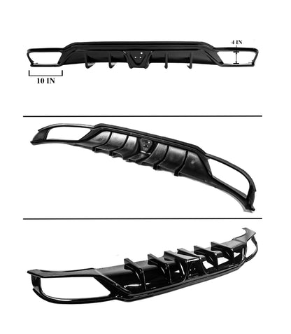 F1 Style Rear Diffuser with Corner Spats [CIVIC 11TH HATCHBACK]