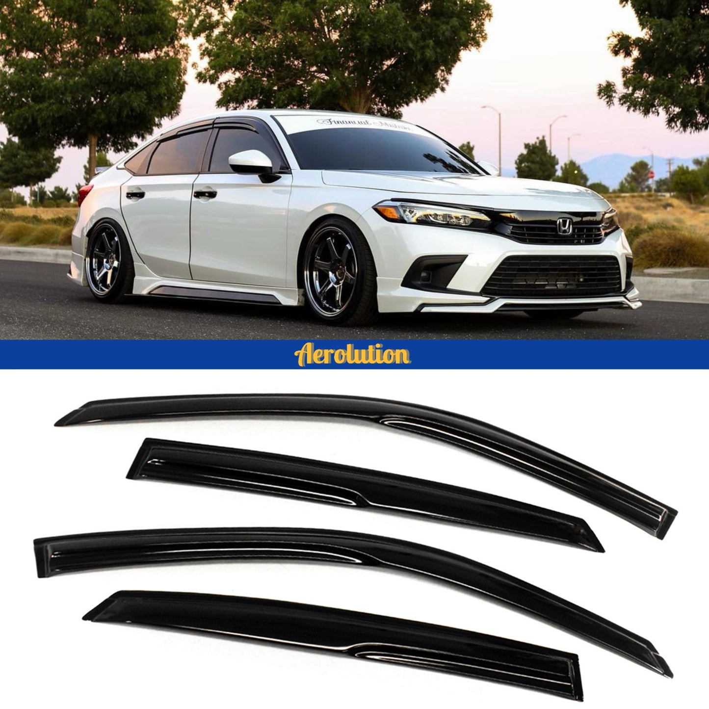 Mugen Style Window Visor Rain Guard [CIVIC 11TH]