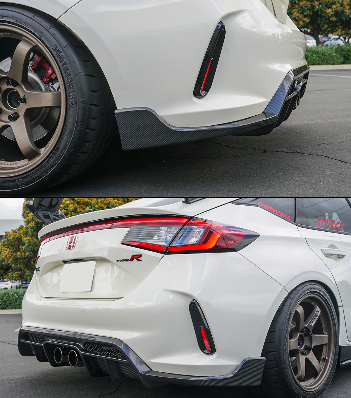 Fl5 Type R Rear 2023-2025 Honda Civic Type-R FL5 Carbon Fiber V2 Rear Diffuser ...