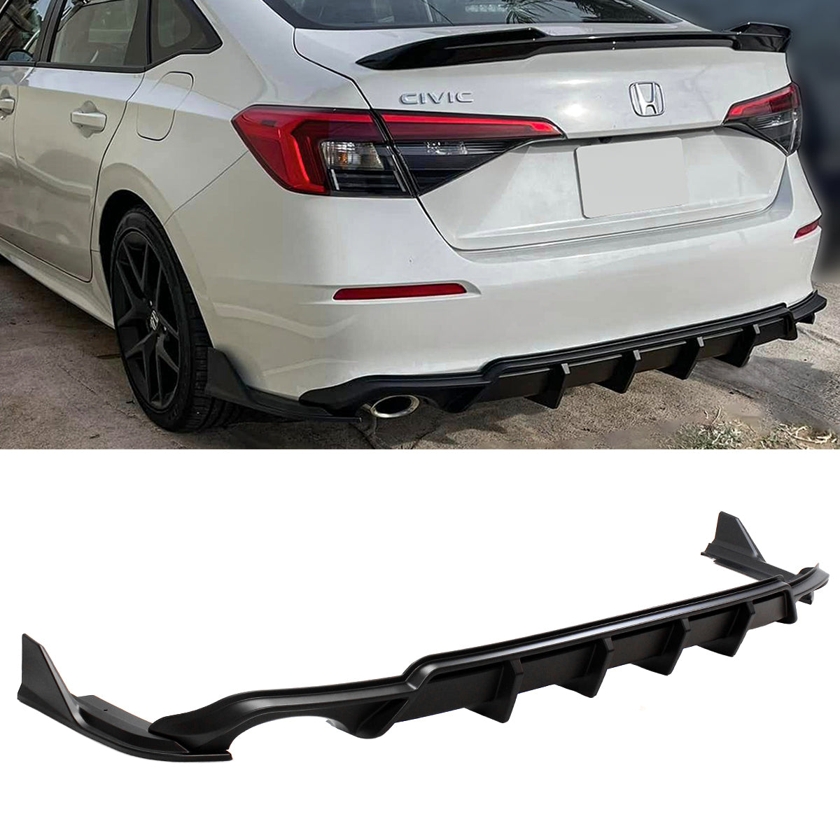 2024 Honda Civic Diffuser with Corner Spats GT Style For Sedan ...