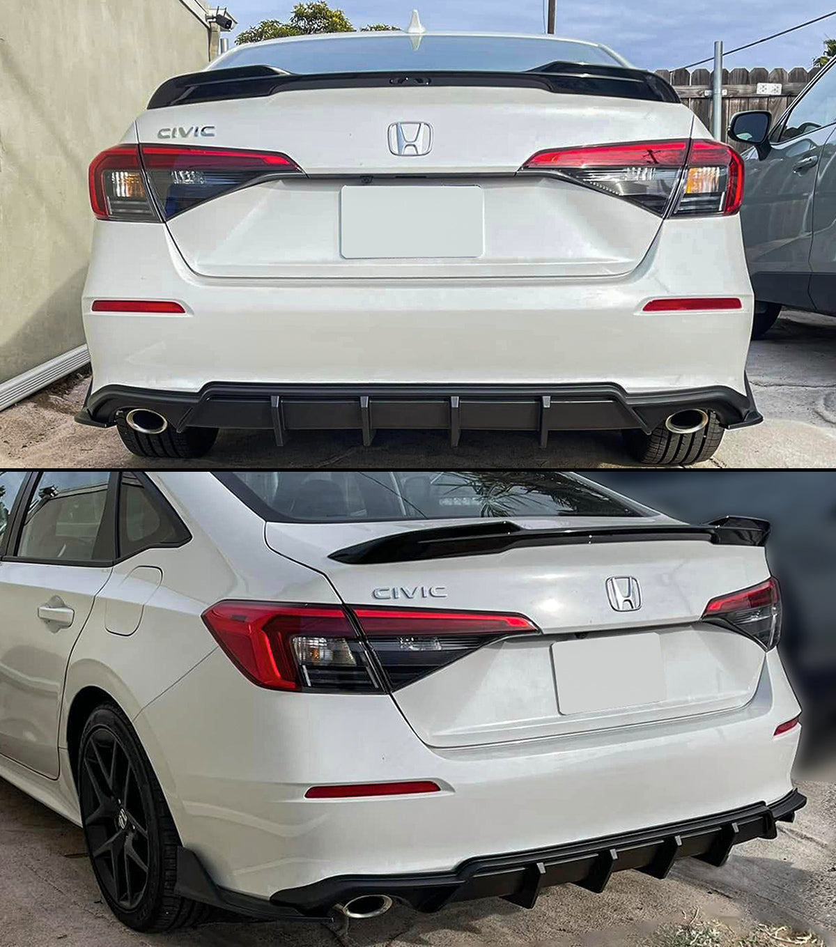 2022-2024 Honda Civic Sedan Diffuser with Corner Spats GT Style ...