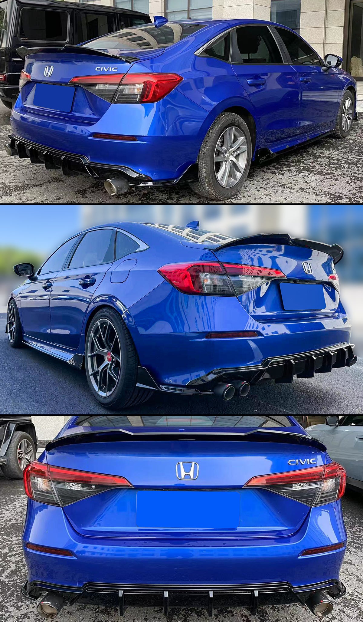 GT Style Diffuser with Corner Spats [CIVIC 11TH]