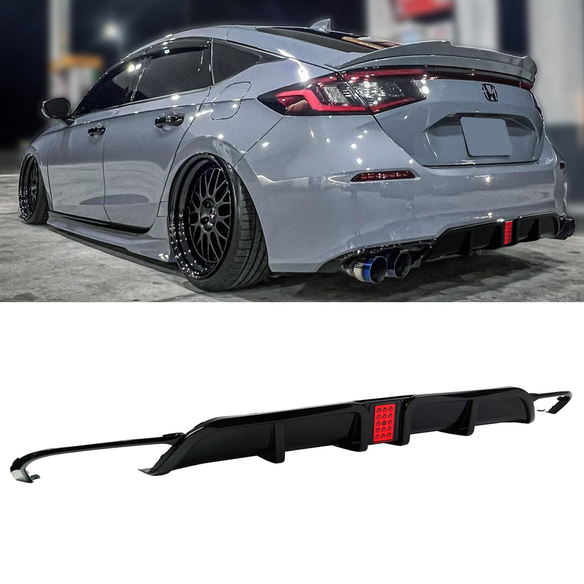 2022 2023 2024 Honda Civic Rear Diffuser Hatchback BY AeroLution (FL1 ...