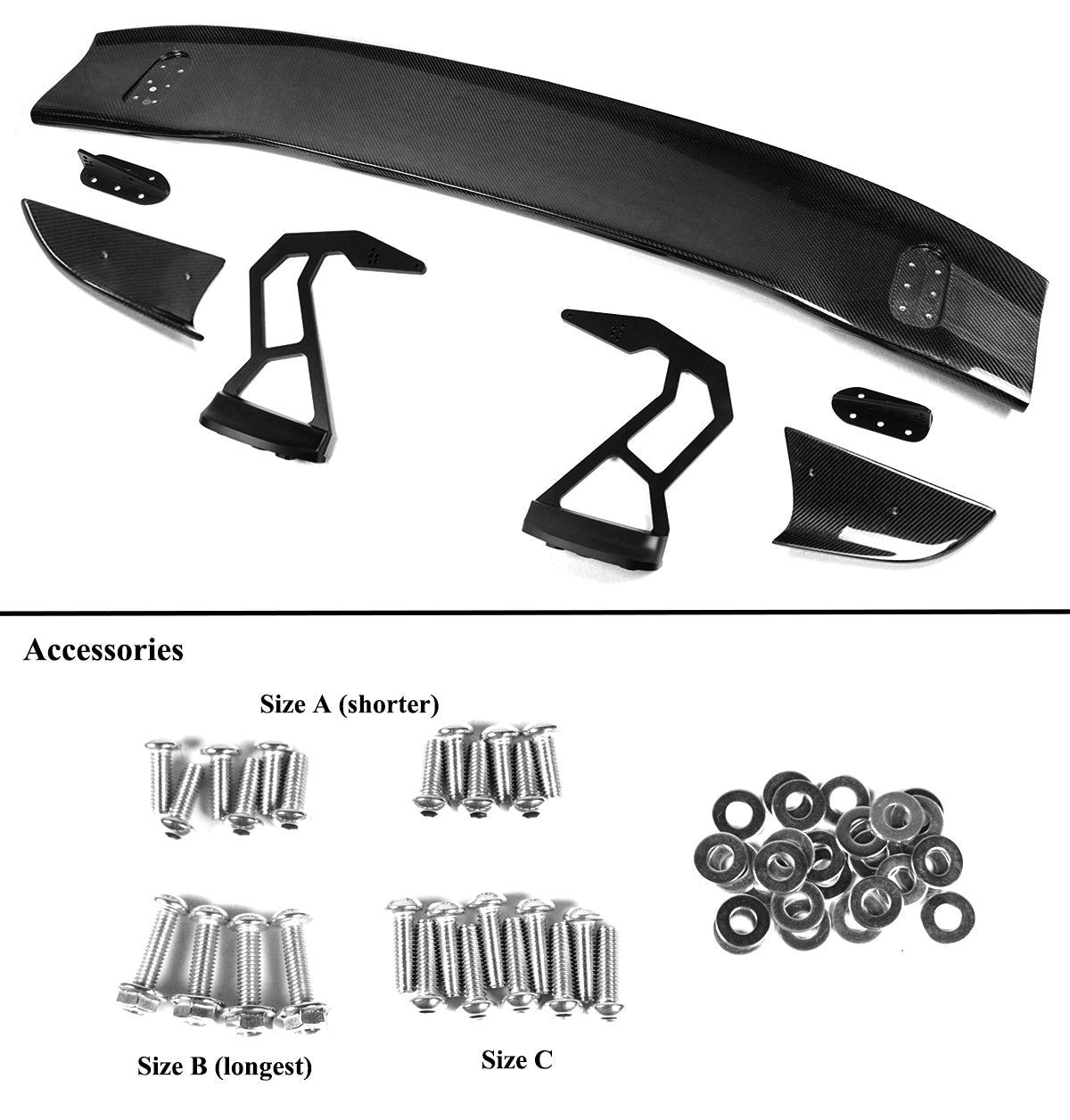 エプロン　SPARK WING FOR 22-26 Civic Hatchback FL2 FL5 V2 Gloss Black Trunk + Rear Roof
