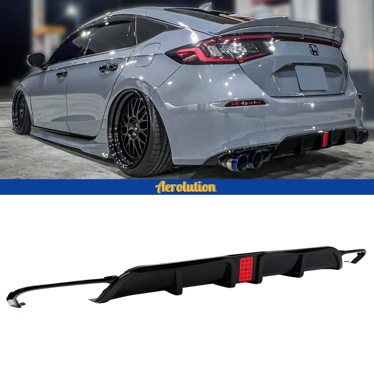 2022 2023 2024 Honda Civic Rear Diffuser Hatchback BY AeroLution (FL1 ...
