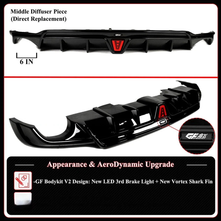 De4 Integra Rear Diffuser 2023-2025 Acura Integra GF BodyKit V2 LED Rear Diffuser DE4 ...