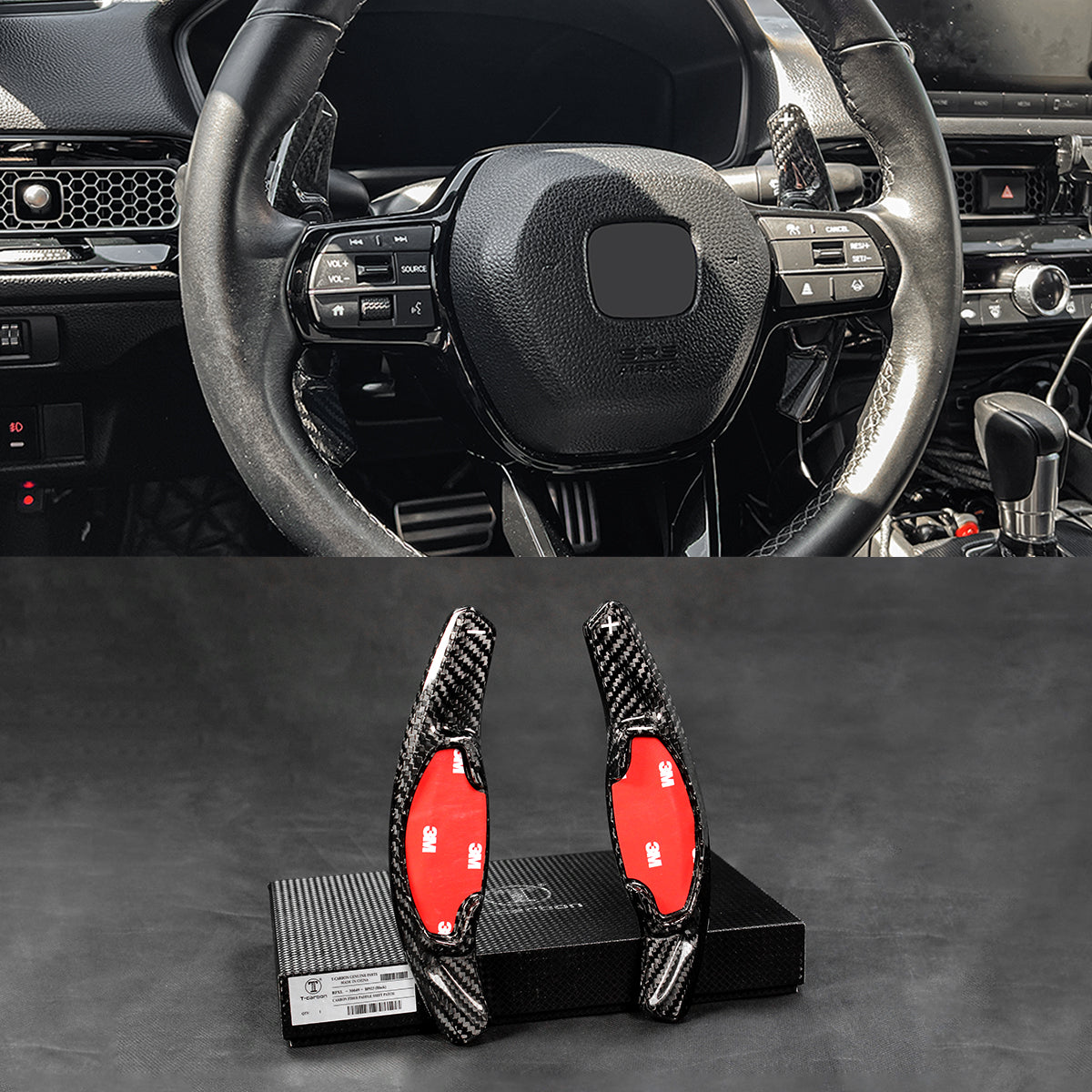 pedal shifter car 1Pair Carbon Fiber Car Steering Wheel Paddle Shifter Extension For Honda Civic 11th 2022 2023 Vehicle Steering Wheel Covers Carbon Fiber Black