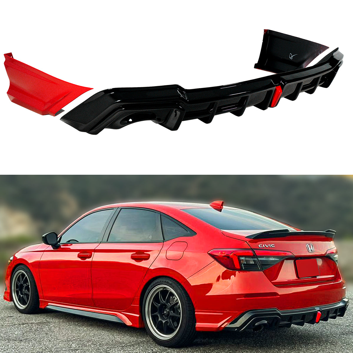 Yofer V2 LED Rear Diffuser For 2022-2024 Honda Civic – Aerolution ...